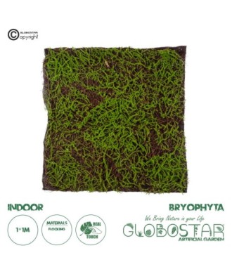GloboStar® Artificial Garden BRYOPHYTA 20143 Τεχνητό Διακοσμητικό Πάνελ Φυλλωσιάς - Κάθετος Κήπος Βρύα Μ100 x Π100 x Υ5cm